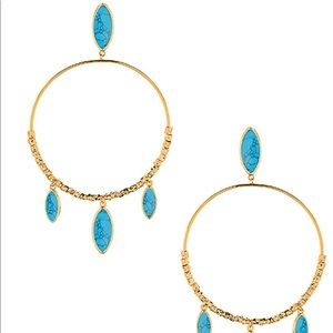Gorjana Palisades Turquoise Gold Hoop Earrings